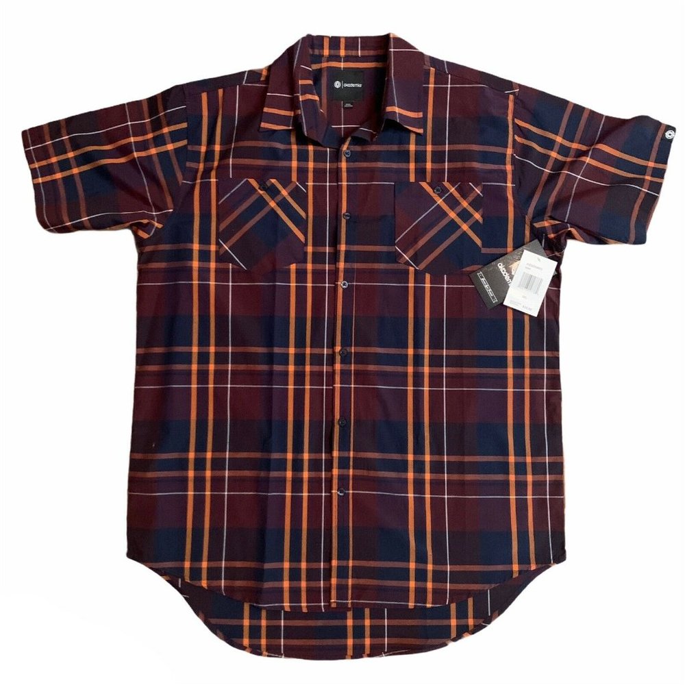 Akademiks Men's Red Short Sleeve Button Down  4XL